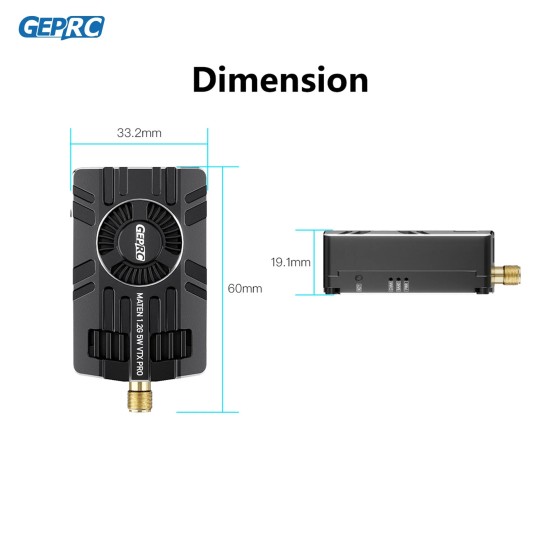 GEPRC MATEN 1.2G 5W VTX PRO 5000mW Long Range Flight IRC Tramp VTX Control Protocol for RC FPV UAV Airplane Module